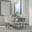 Ensemble de table de salle à manger 7 pièces blanc et argent avec 7 chaises en cuir blanc-819436101-819436153-819436152