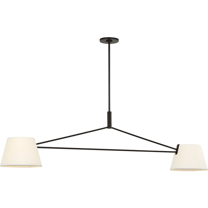 Lustre Richard June Raquelle 56 po à intensité variable pour salle à manger, 2 lumières, en fer vieilli, Fer vieilli