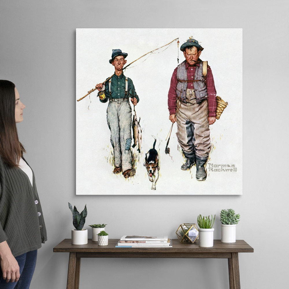 The Fishing Trip Canvas Wall Art by Norman Rockwell