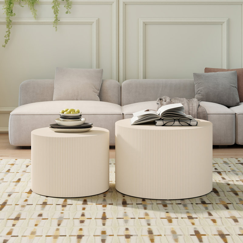 Ensemble de tables basses gigognes 23,6 po, Beige