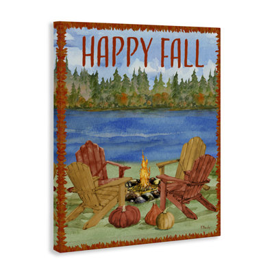 «Happy Fall Bonfire», art mural sur toile par Paul Brent