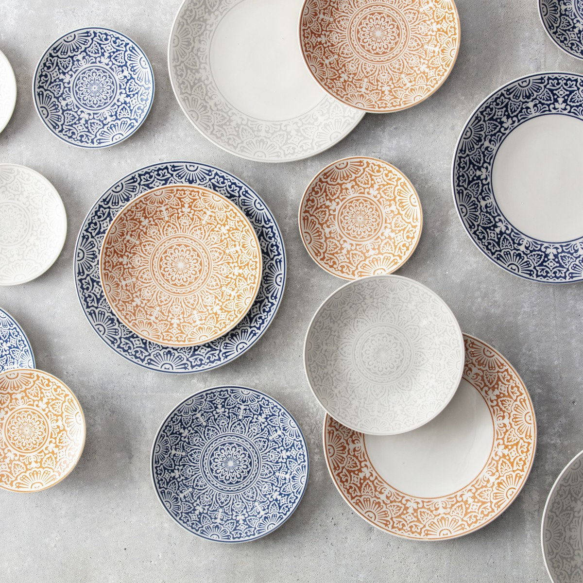 Havana Porcelain Dinnerware Set, Gray