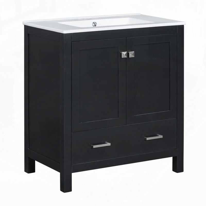 Ensemble de meuble-lavabo double avec salle de bain (séparé), Noir