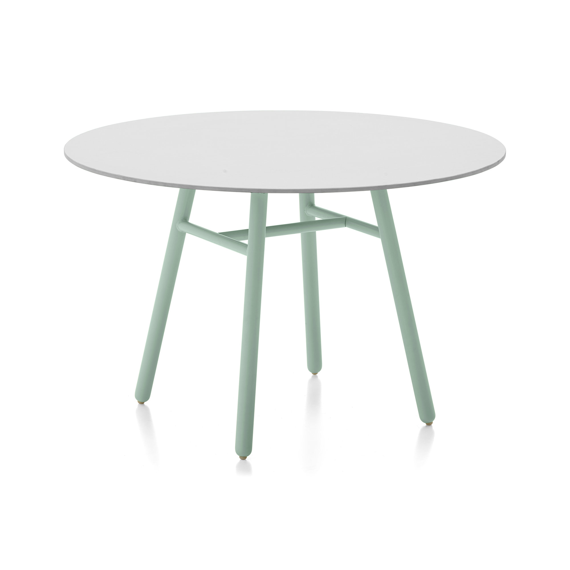 Yo! Bistro Table with Metal Legs, Matt Thyme Green, Slate White