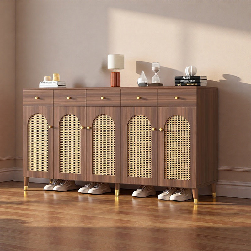 Armoire à chaussures d'intérieur de style européen, H 41,34 po x l 70,87 po x P 13,78 po, Brun