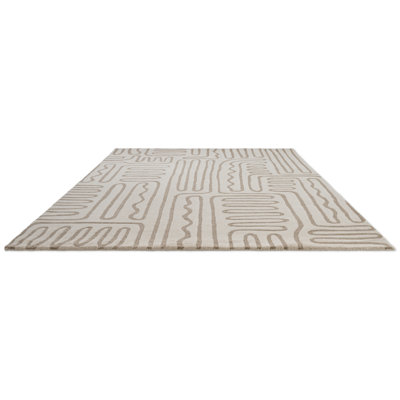 Hollow Handmade Wool Abstract Area Rug