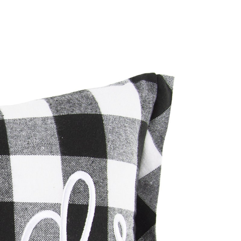 Checkered Friend Embroidered Throw Pillow