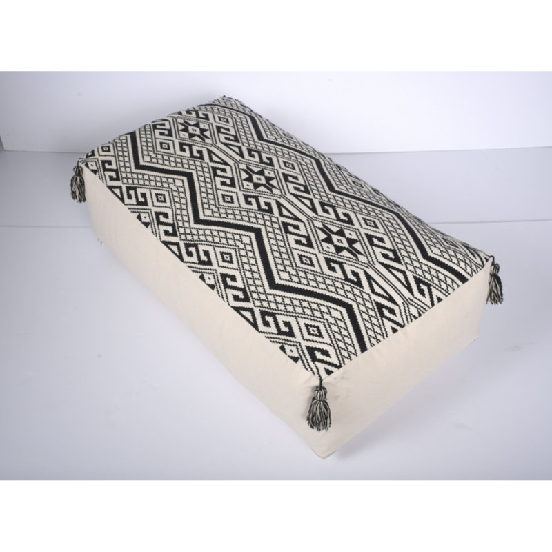 Repose-pieds rectangulaire - noir naturel et coussin de sol, 42 po x 24 po x 19 po, capacité de poids de 200 lb, décoration tentante, nettoyage des taches seulement, bourre de perles noires pour le coussin, 42 po x 24 po x 19 po, fascinant 200 lb, inté
