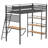 Matte Black 3-Shelf Twin Loft Bed