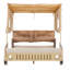Lit voiture en bois naturel avec coussin doux, flanelle et laine confortable