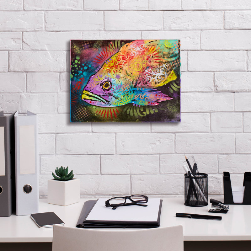 «Glub» par Dean Russo, art mural sur toile, H 12 po x l 16 po x P 0,75 po