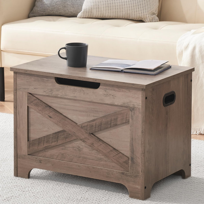 Coffre de rangement, coffre en bois avec charnière de sécurité et plateau relevable, banc de rangement pour entrée, chambre à coucher, salon, assemblage facile