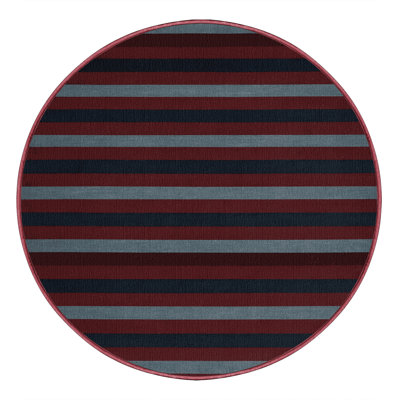 Tapis rouge à rayures horizontales lavable à la machine