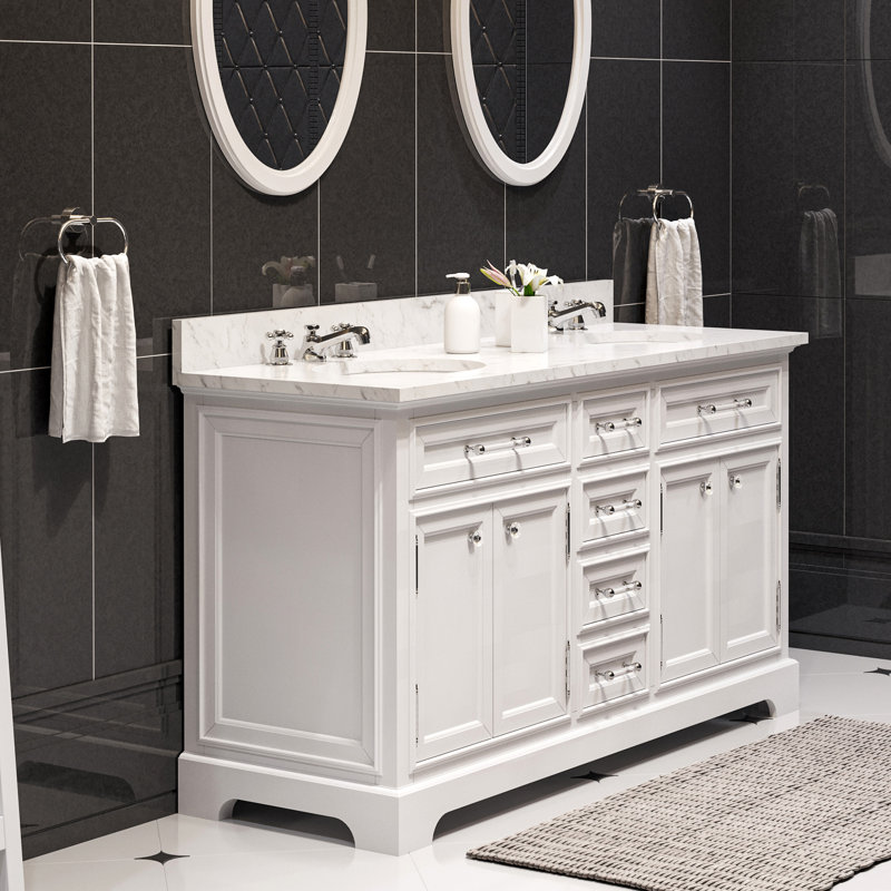 Derby 72'' W Double Vanity, White, 60"