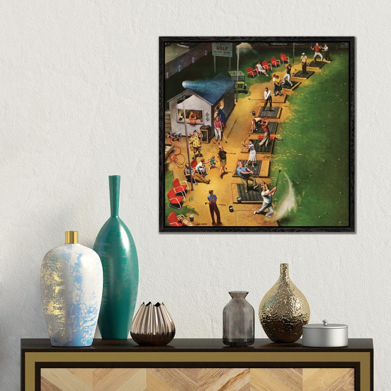 Golf Driving Range by John Falter - Gallery-Wrapped Canvas Giclée on Canvas, 45.72 cm H x 45.72 cm W, White