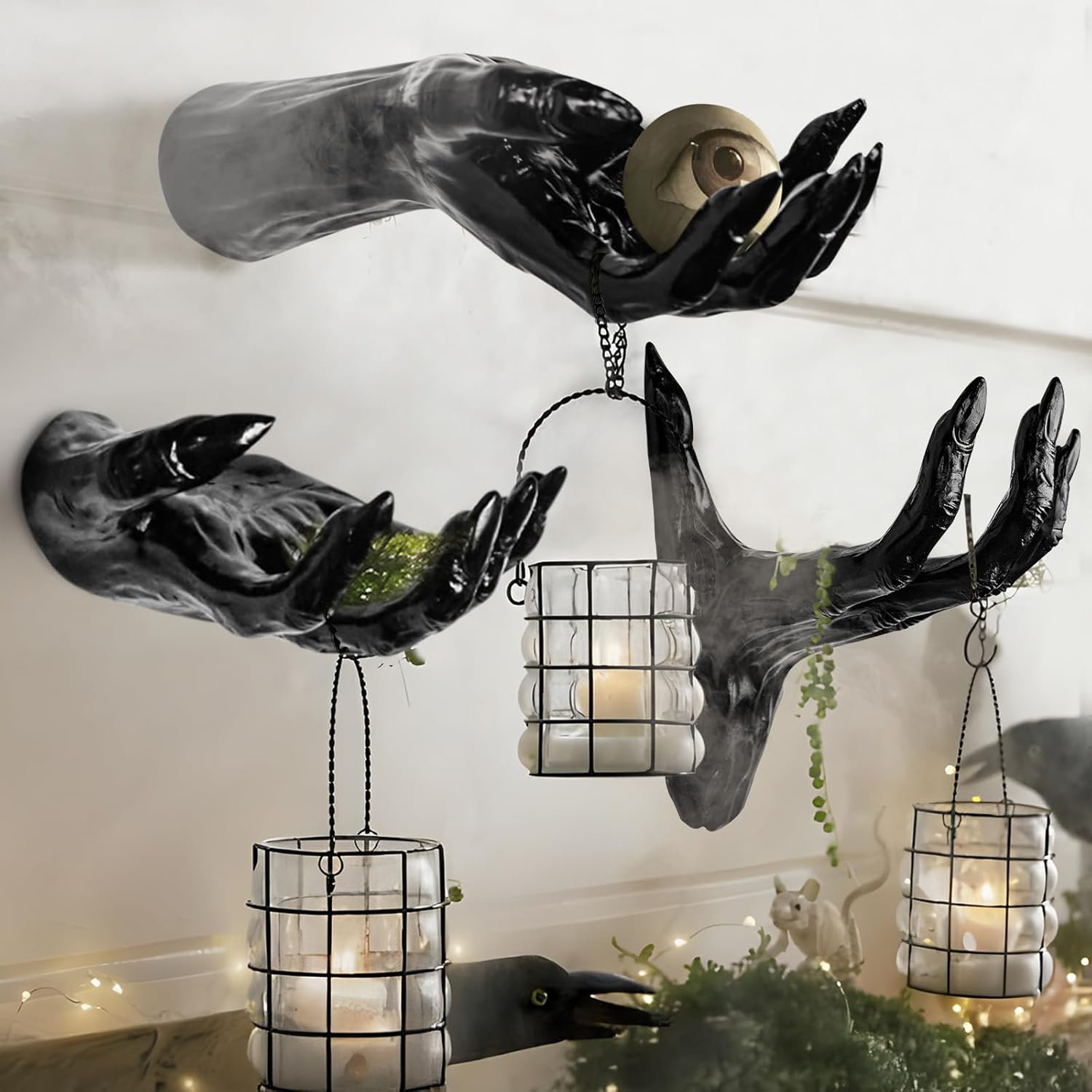 The Holiday Aisle® Halloween Decorations 3 Scary Monster Hands Wall