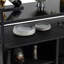 Rolling Rattan Beverage Bar Counter Table W/Glass Top For Porch Backyard Garden Poolside Party-536841663