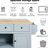 Kitchen Cart With 5 Smooth Wheels & Drop Counter, Grey Blue Storage Wheels, Countertop, For Functional-1932685767-1932685784
