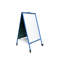Chevalet double face FixtureDisplays® 62,2 cm L x 114,3 cm H x 68,6 cm P avec surfaces magnétiques effaçables à sec - Bleu 19531