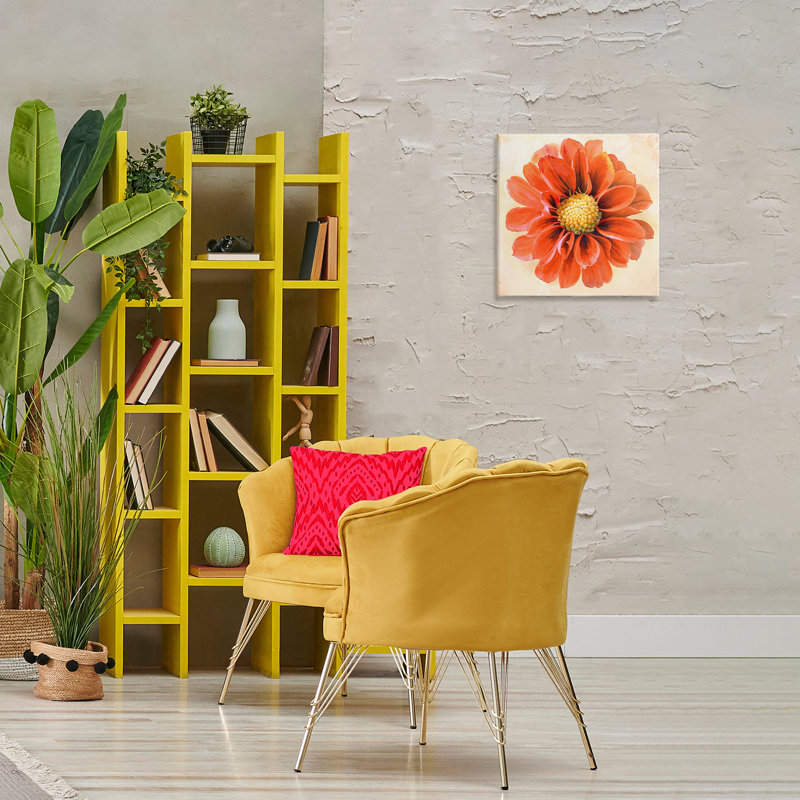 «Orange Dahlia Bloom» par Christine Zalewski, H 17 po x l 17 po