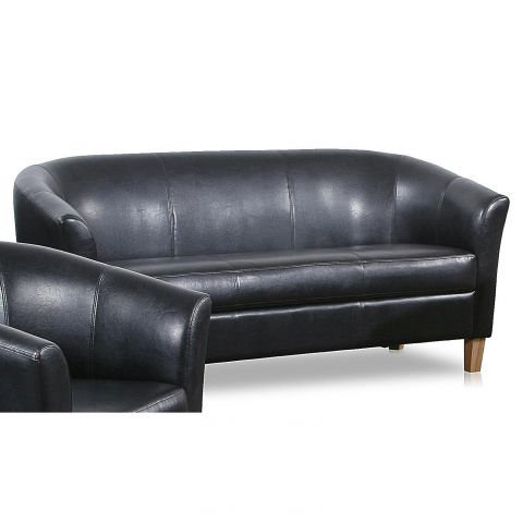 Ruth Faux Leather Sofa, Black