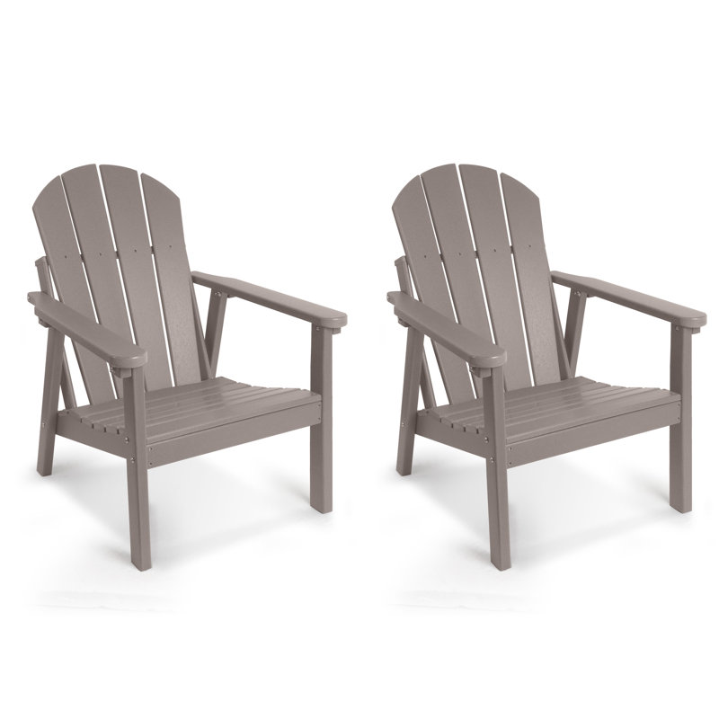Allissa Outdoor Adirondack Set, Brown