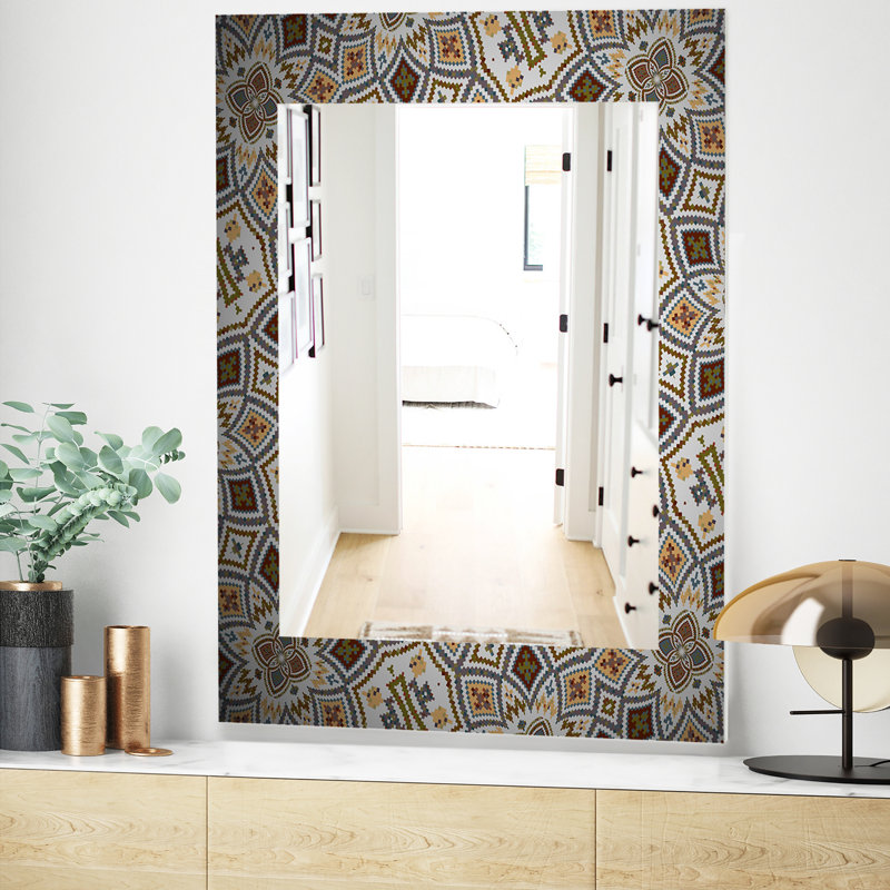 Miroir mural en mosaïque arabe, H 39,4 po x l 29,5 po