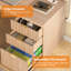 Bureau de direction cannelé de 60 po avec grand tiroir de classement et grande station de charge, bureau moderne en bois avec rangement, bureau d'ordinateur pour le travail, salon, chambre à coucher, durable et robuste, naturel