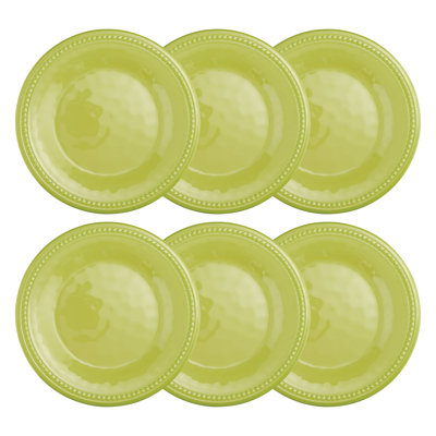 6-Piece Beaded 8 1/2" Melamine Plate