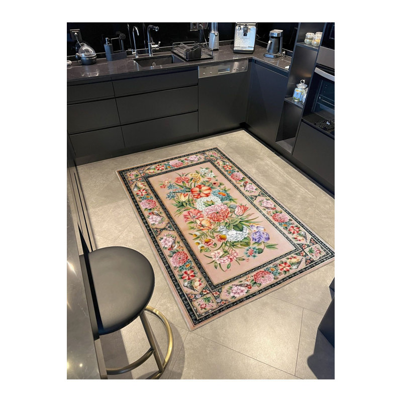 Tapis crème lavable à la machine, Sous-tapis carré 3 pi 3 po inclus
