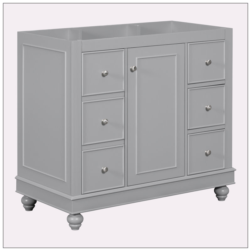 35.28'' Single Bathroom Vanity Base Only, Gray