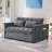 Eiri 55'' Wide Convertible Velvet Sleeper Square Arm Sofa Bed with Reclining Backrest and 2 Throw Pillows-349733505