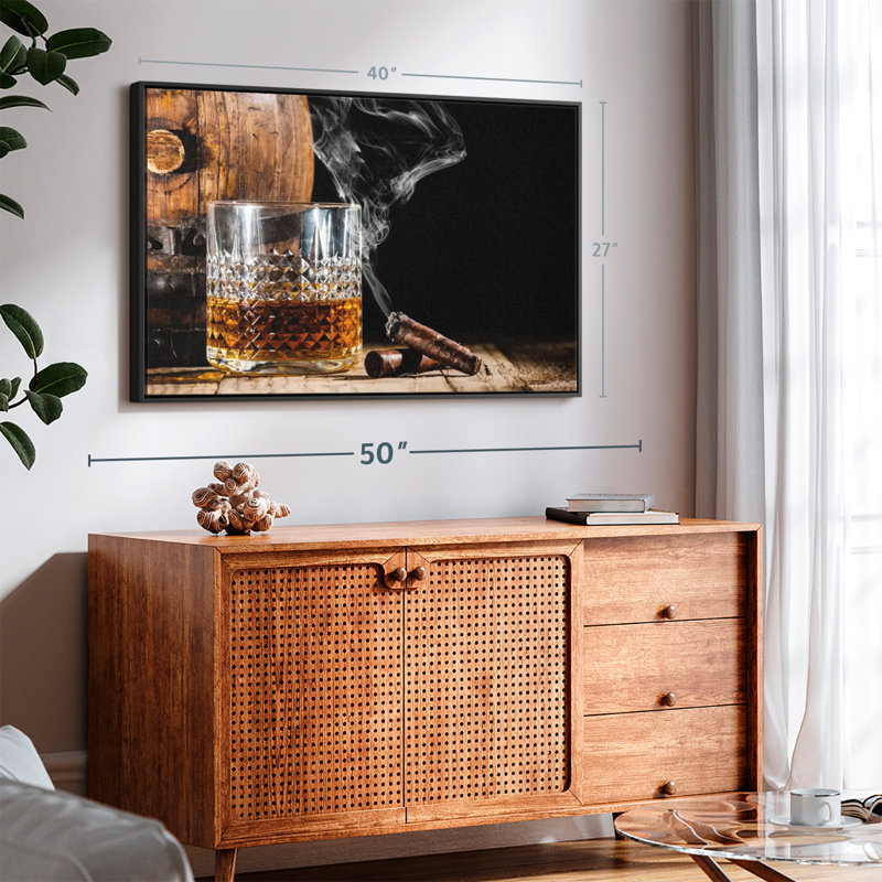 Nourriture et boisson «Bourbon Barrel And Cigar», H 40 po x l 27 po