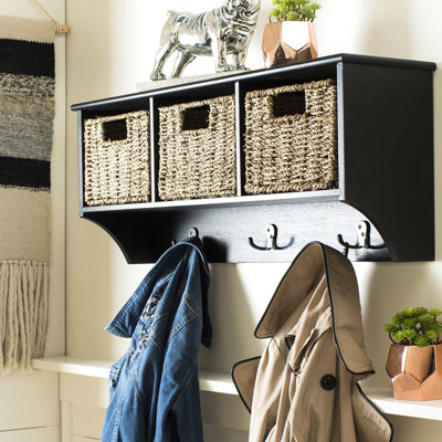 Stylish and Durable Wall Hook – 3-Basket Hanging Storage Rack with Removable Basket for Home Decor