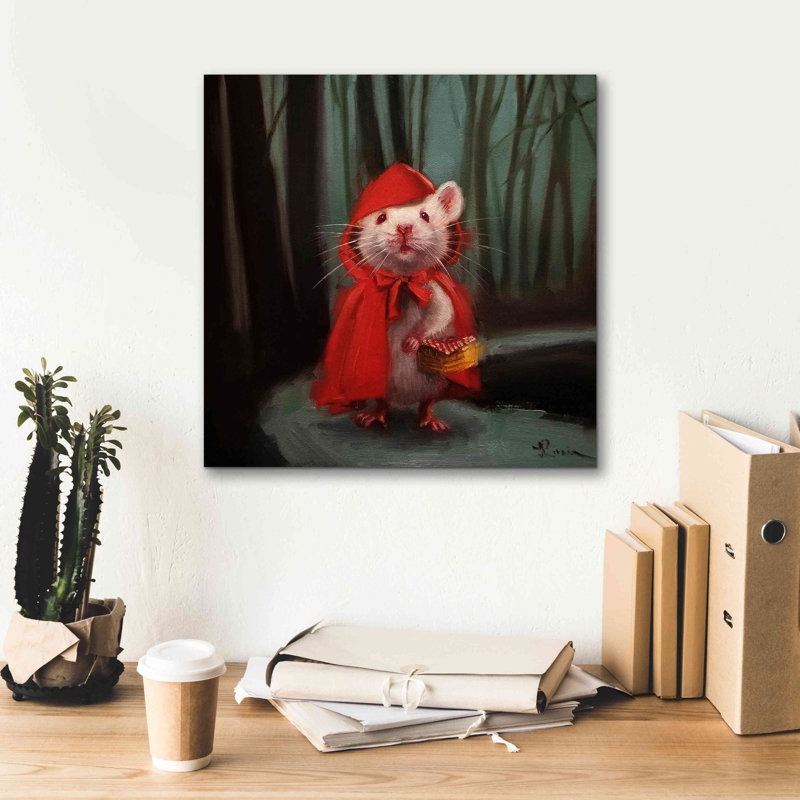 «Little Red» par Lucia Heffernan, art mural sur toile, H 18 po x l 18 po x P 0,75 po