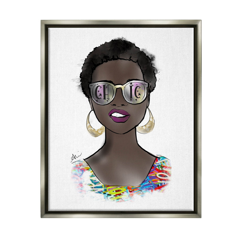 Art chic, audacieux, giclée par Alison Petrie, H 21 po x l 17 po x P 1,7 po, Cadre flottant gris lustré