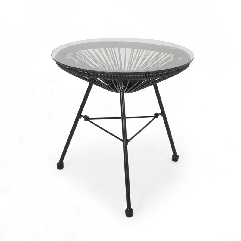 Outdoor Patio Side Table, White