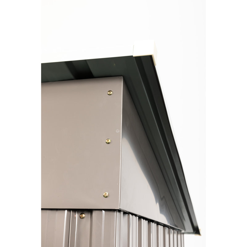 Remise de rangement en métal pour l'extérieur 6 pi x 4 pi - Fabrication en fer galvanisé, panneaux en acier à porte coulissante, ventilé