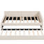 Lit plateforme tapissier beige avec lit gigogne simple - Structure robuste, sans sommier pour une belle chambre à coucher en bois pleine grandeur, espace de détente