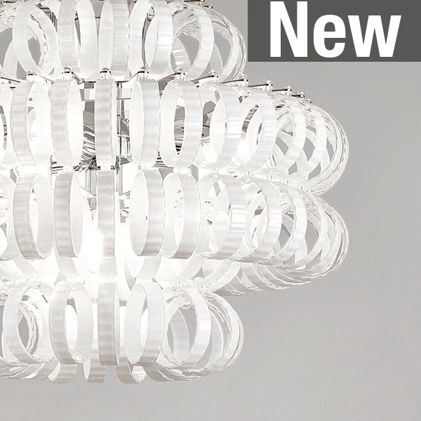 Ecos Ceiling Lamp 60A White Striped Glossy Chrome E26 Ul, White Striped, Matte Bronze