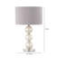 Alfy 58.5cm Living Room Table Lamp with Glass Base, Silk Shade Buffet Bedside Lamp for Bedroom