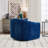 Upholstered Swivel Barrel Armchair-910433567