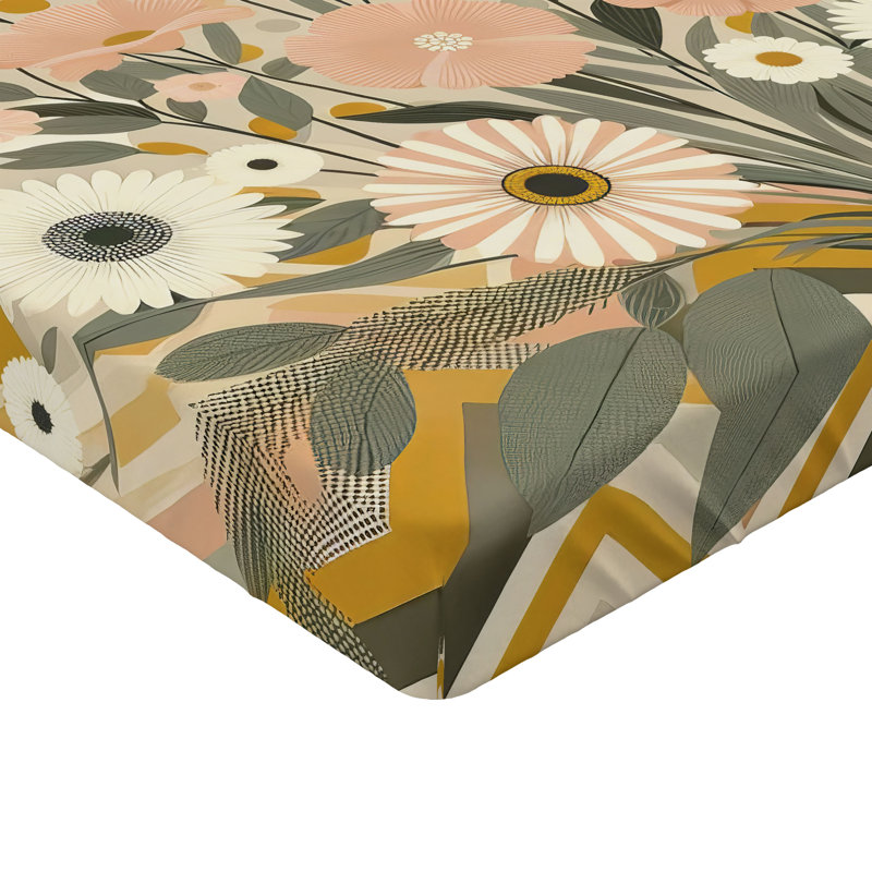 Microfiber Floral Fitted Sheet, Twin