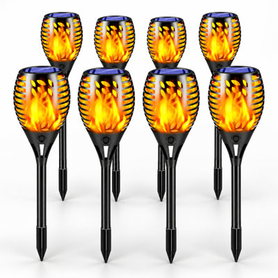 Lampes de poche solaires décoratives à flamme chaude pour l'éclairage du jardin, de la terrasse et des espaces verts