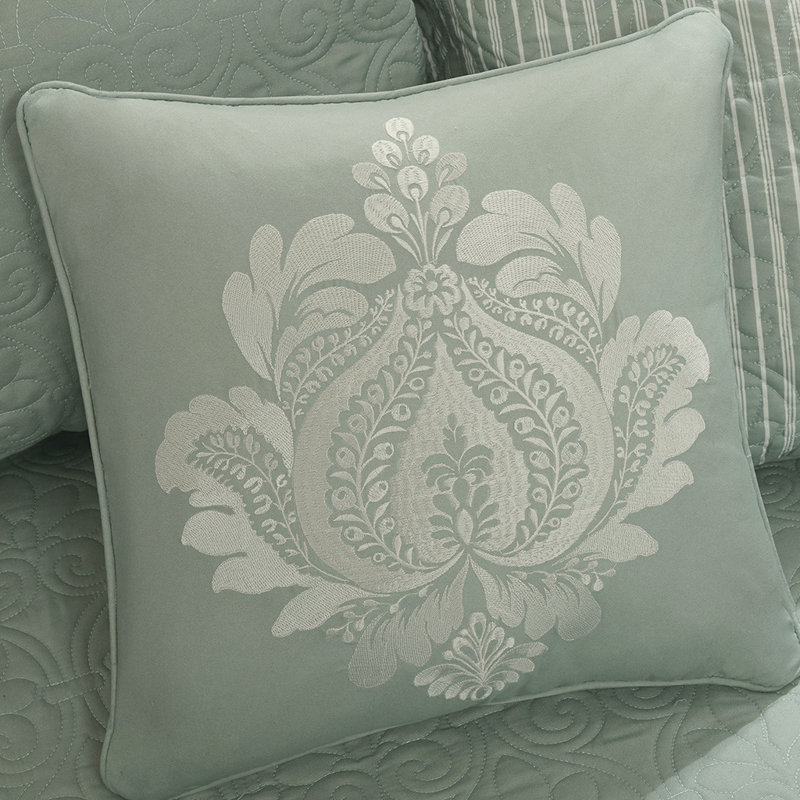 Seafoam Blue Floral Reversible Daybed Cover Set