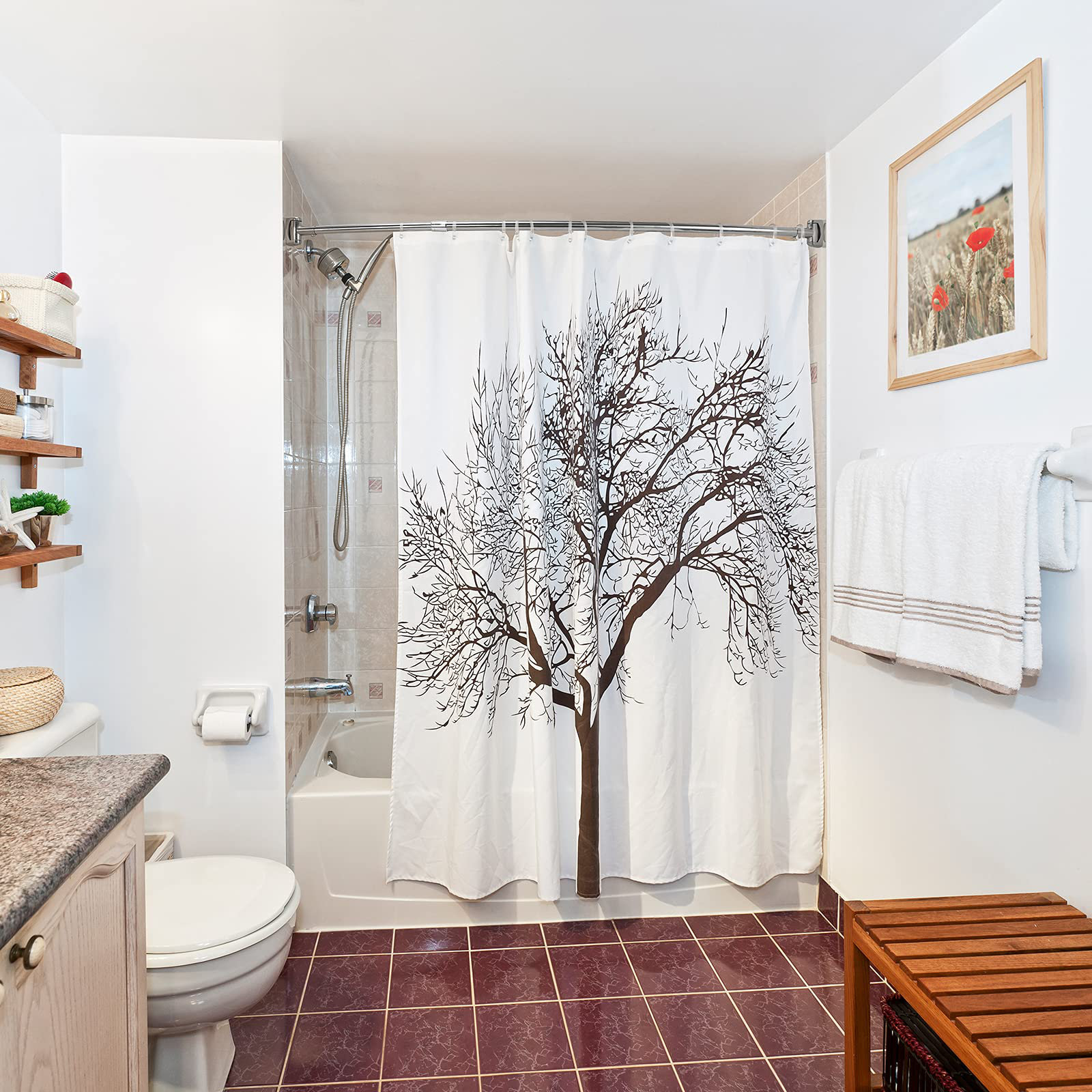 FURNITURE COUNTRY CORP. Adjustable Curved Shower Rod, 4274 Inches