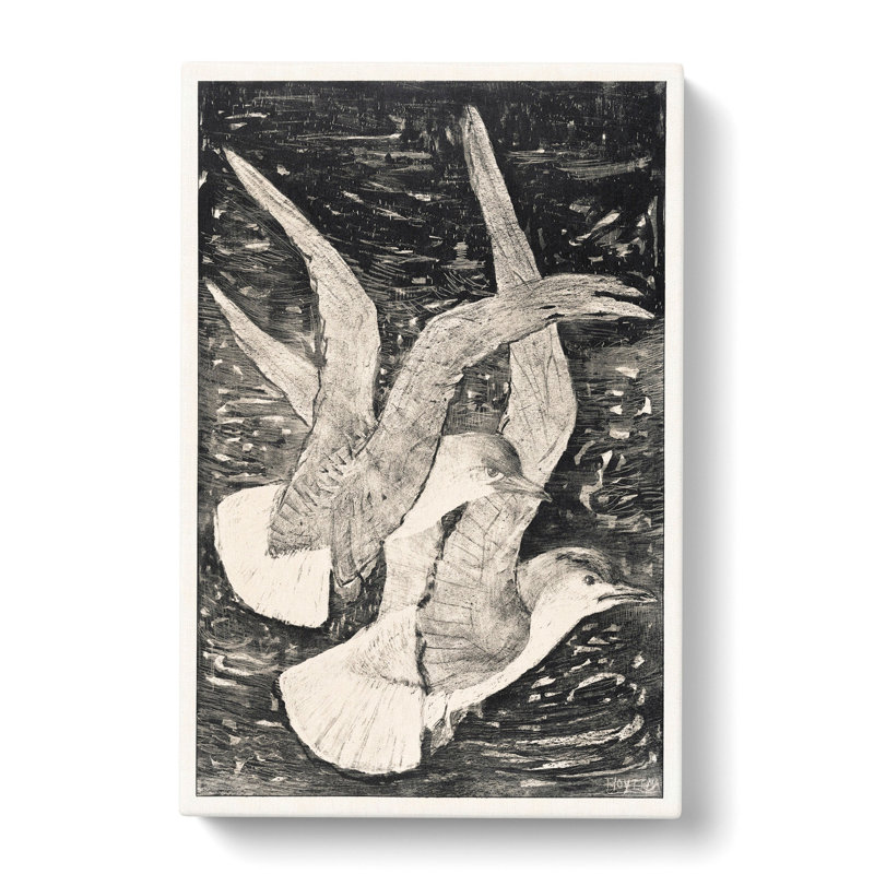 Two Flying Seagulls by Theo Van Hoytema - Wrapped Canvas, 60cm H x 40cm W x 3cm D