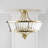 20''-4 Lights Brushed Brass Modern Metal And Crystal Semi Flush Mount Lighting For Living Room/Bedroom-625524028