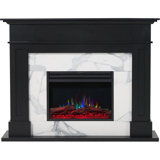 Cambridge Sofia 53-in. Electric Fireplace Mantel with Marble Inlay and Log Display