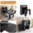 7 piece multifunctional 2-in-1 folding dining table set with storage side cabinet and sliding glass doors, space saving design seats 6 to 8 people for kitchen, breakfast nook and small apartment living room-163863820-163863821